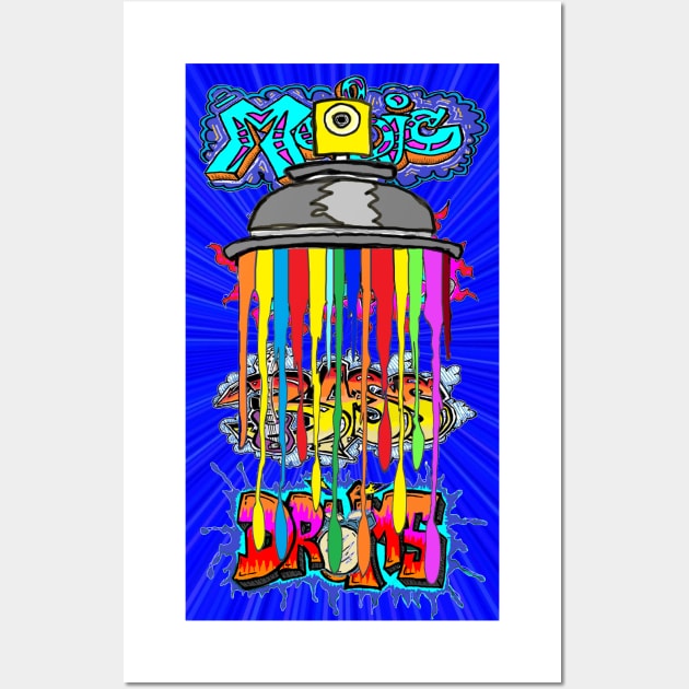 Music, Drums Drip Spray Paint 24 Wall Art by LowEndGraphics